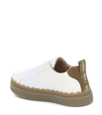 Shop Chloé Lauren Leather Sneakers In White