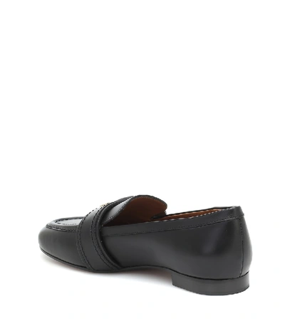 Shop Chloé Leather Loafers In Black