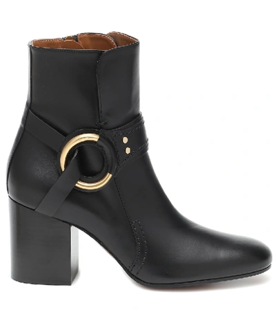 Shop Chloé Leather Ankle Boots In Black