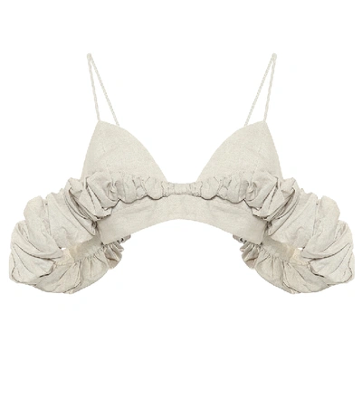 Shop Jacquemus Le Haut Pampelonne Bralette In Beige