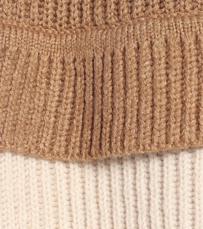 Shop See By Chloé Ribbed-knit Wool-blend Cardigan In Beige