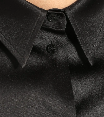 Shop Tom Ford Stretch Silk Satin Shirt In Black