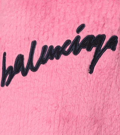 Shop Balenciaga Logo Cotton-blend Sweater In Pink