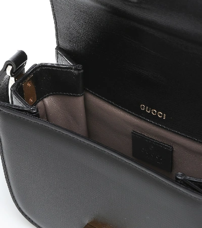 Shop Gucci Sylvie 1969 Mini Leather Shoulder Bag In Black