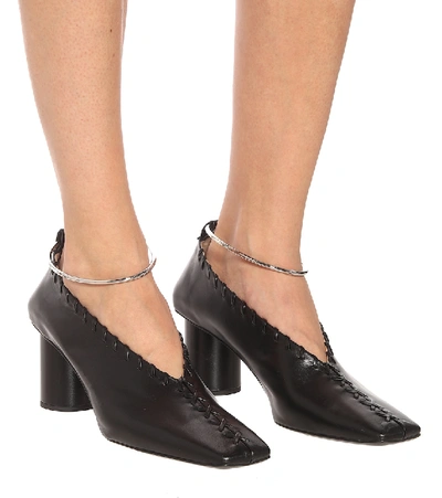 Shop Jil Sander Leather Pumps In Black