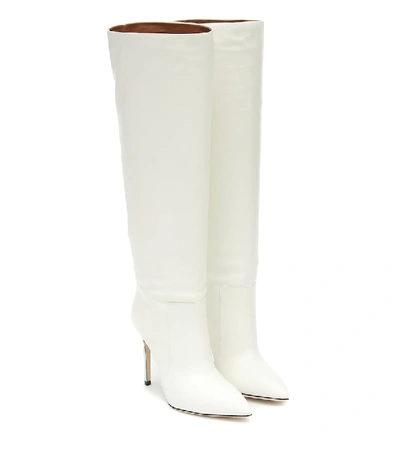 Shop Paris Texas Leather Knee-high Boots In White