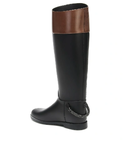 Shop Brunello Cucinelli Leather Knee-high Boots In Black