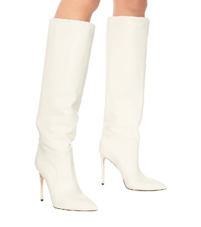 Shop Paris Texas Leather Knee-high Boots In White