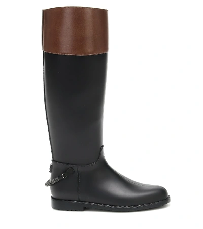 Shop Brunello Cucinelli Leather Knee-high Boots In Black