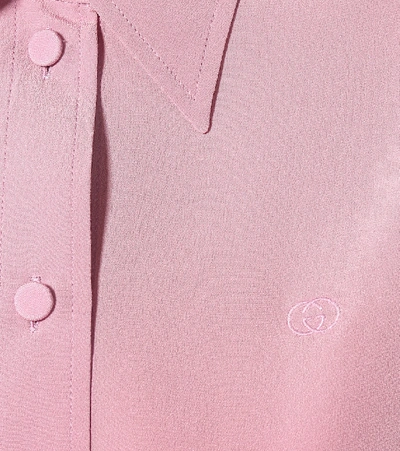 Shop Gucci Silk Crêpe De Chine Shirt In Pink