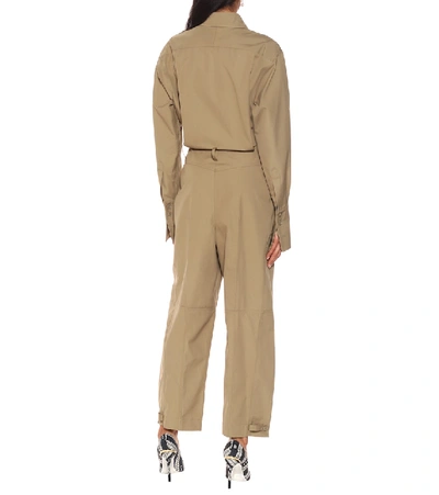 Shop Givenchy Cotton Twill Jumpsuit In Green