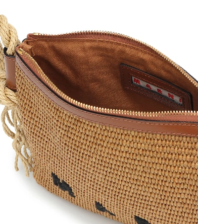 Shop Marni Cotton-blend Crossbody Bag In Brown