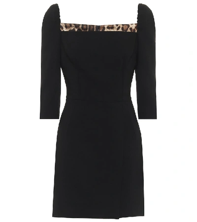 Shop Dolce & Gabbana Stretch-wool Minidress In Black