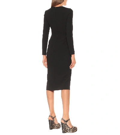 Shop Dolce & Gabbana Square-neck Cady Midi Dress In Black
