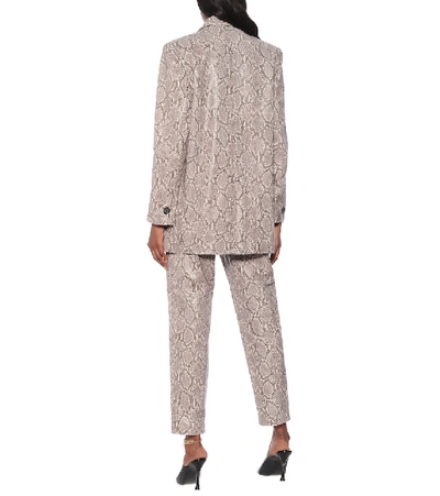 Shop Magda Butrym Ottawa Snake-effect Leather Blazer In Grey