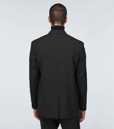 Shop Valentino Double-breasted Wool-blend Blazer In Black