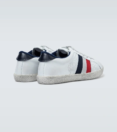 Shop Moncler Ryegrass Leather Sneakers In White