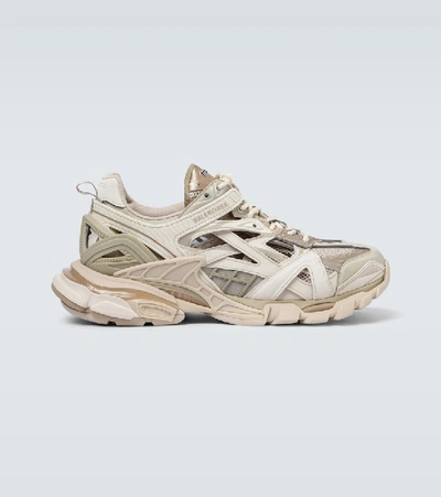 Shop Balenciaga Track.2 Open Sneakers In Beige