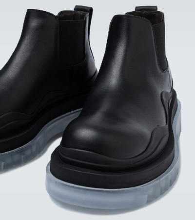 Shop Bottega Veneta Bv Tire Leather Boots In Black