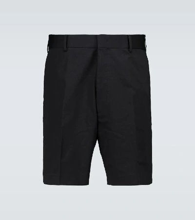 Shop Fendi Stretch-cotton Shorts In Black