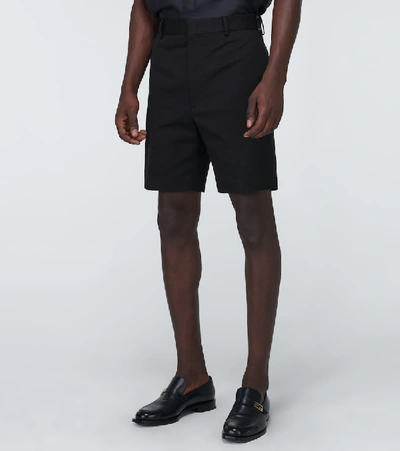 Shop Fendi Stretch-cotton Shorts In Black