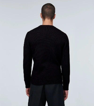 Shop Fendi Logo Wool Sweater In Black