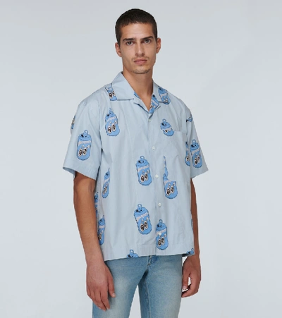 Shop Jacquemus La Chemise Jean Short-sleeved Shirt In Blue