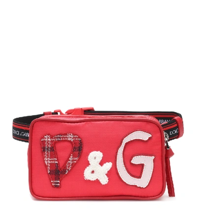 Shop Dolce & Gabbana Appliquéd Belt Bag In Red
