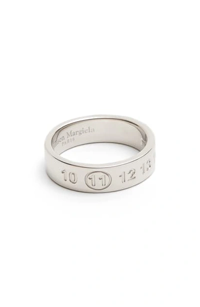 Shop Maison Margiela Logo Sterling Silver Ring