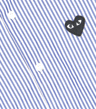 Shop Comme De Garçons Play Comme Des Garçons Play Kids Striped Cotton Poplin Shirt In Blue