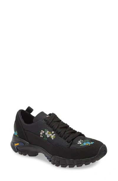 Shop Cecilie Bahnsen Max Floral Embroidered Hiking Sneaker In Black/ Multi