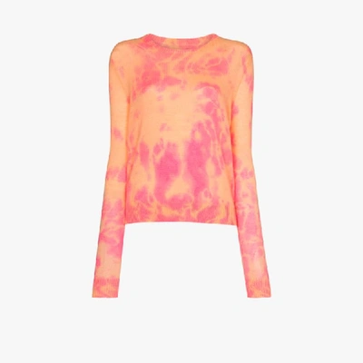 Shop The Elder Statesman Hot Tranquillity Cashmere Sweater In Pink