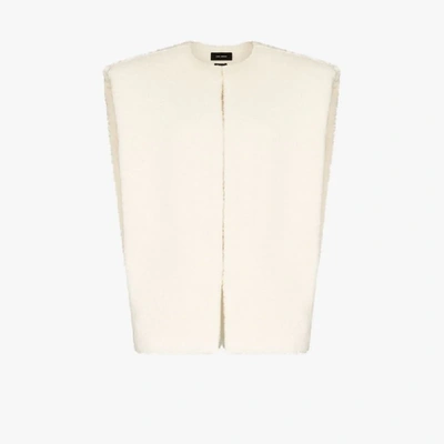 Shop Isabel Marant Gwendia Sleeveless Jacket In White