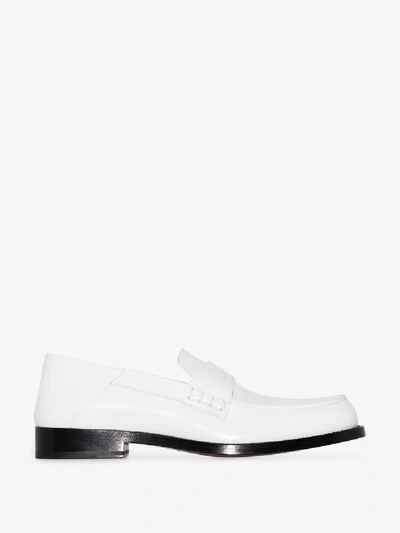 Shop Maison Margiela Loafer Mit Stickerei In Weiss