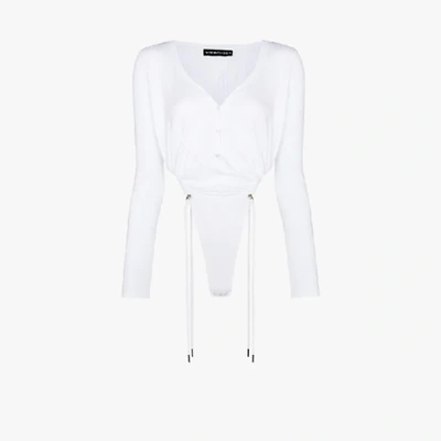 Shop Y/project V-neck Toggle Tie Bodysuit In White