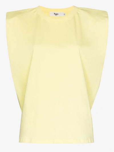 Shop The Frankie Shop Eva Padded Cotton T-shirt In Yellow