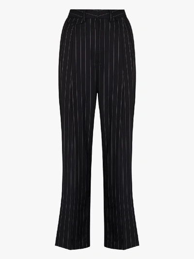 Shop The Frankie Shop Pernille Tailored Pinstripe Trousers In Blue