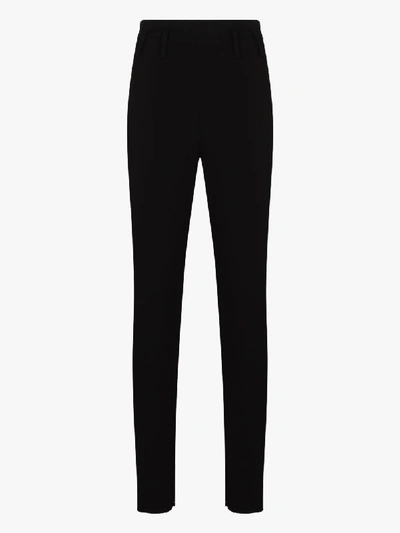 Shop Magda Butrym High Waist Slim Wool Trousers In Black