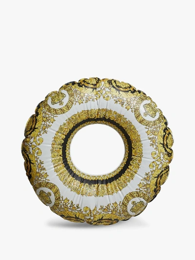 Shop Versace Multicoloured I Love Baroque Inflatable Ring In Yellow