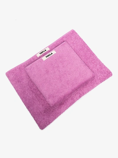 Shop Tekla Pink Organic Cotton Towel Set In Violett