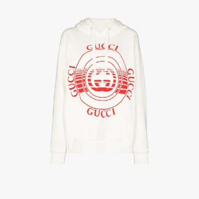 Shop Gucci Silk Crêpe Button-up Blouse In Neutrals