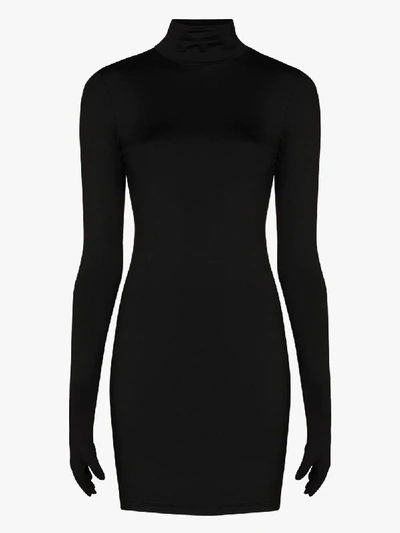 Shop Vetements Gloved Fitted Mini Dress In Black
