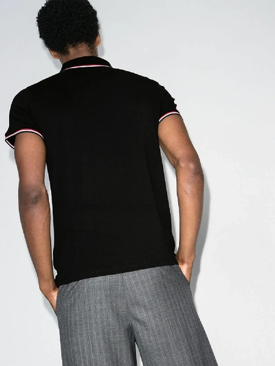 Shop Moncler Poloshirt Mit Logo In Black