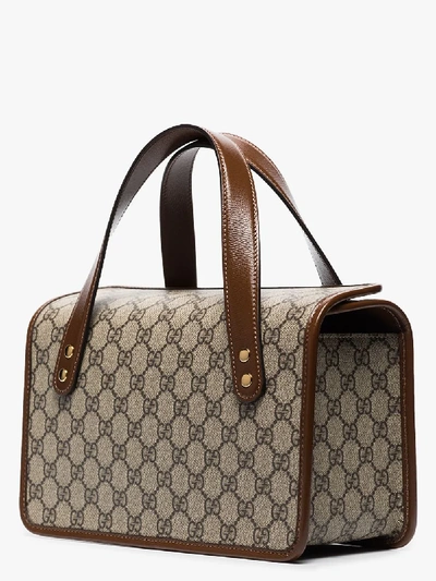 Shop Gucci Horsebit Boston Gg Supreme Tote Bag In Brown