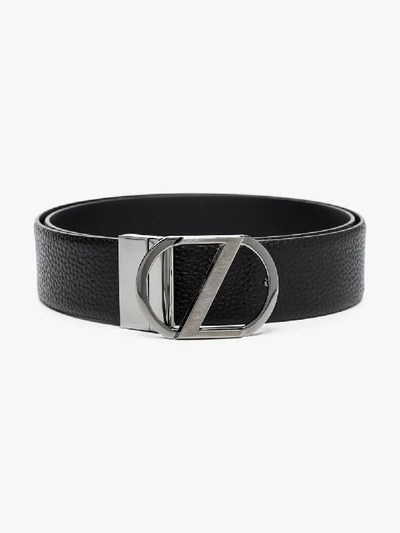 Ermenegildo Zegna Black Z Buckle Leather Belt | ModeSens
