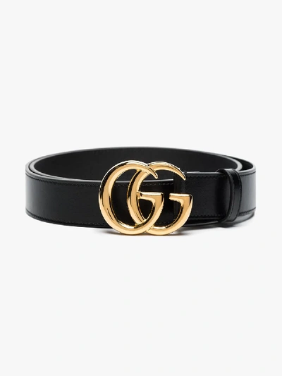 Shop Gucci Black Gg Marmont Leather Belt