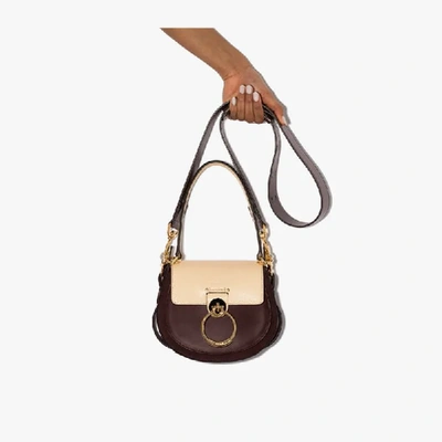Shop Chloé Brown Tess Small Leather Shoulder Bag