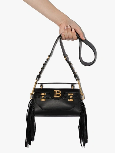 Shop Balmain Bbuzz Baguette Shoulder Bag In Black