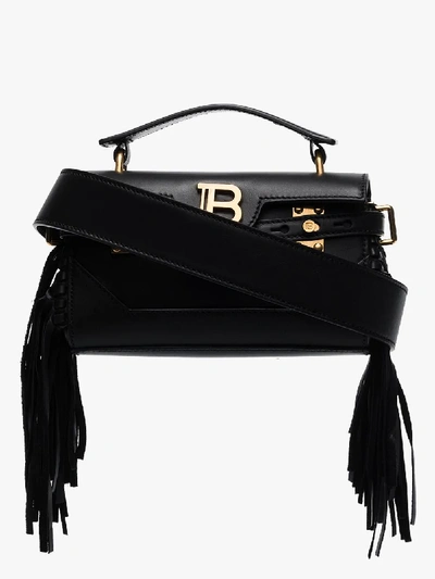 Shop Balmain Bbuzz Baguette Shoulder Bag In Black