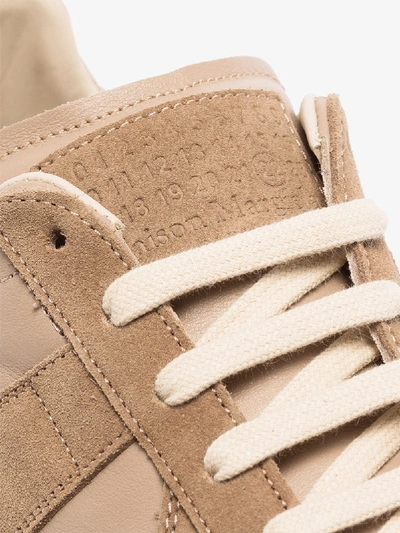 Shop Maison Margiela Beige Replica Leather Sneakers In Neutrals